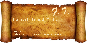 Forrai Teodózia névjegykártya